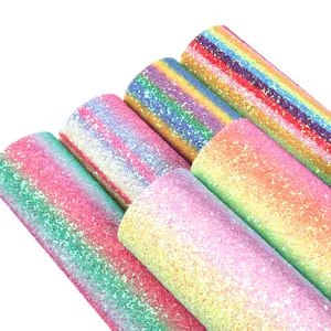 Arcobaleno di Colore Iridescente Chunky Glitter Del Cuoio Del Faux Per Craft 80470