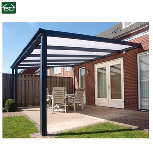 Pergola extérieure en aluminium de style allemand 4x3m, pergola de balcon, toit en polycarbonate - Product Image 2