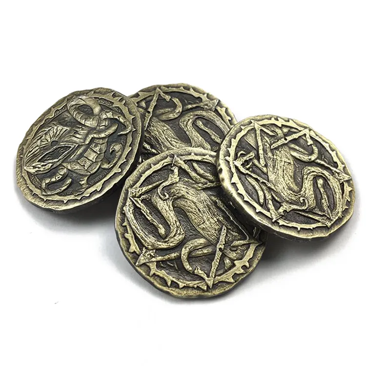 High Quality Board Game Metal Coin Metal Token Game Token Coin Metal Game Coins