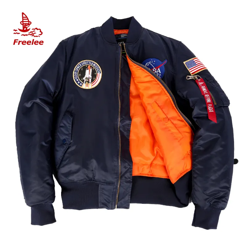 Мужская летная Куртка бомбер НАСА, толстая зимняя куртка Бомбер