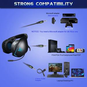 ONIKUMA K7 - Auriculares de diadema para videojuegos (estéreo, cancelación de ruido, con micrófono, luz LED, para PS4, computado - Product Image 3