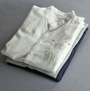 Commercio all'ingrosso <span class=keywords><strong>manica</strong></span> lunga <span class=keywords><strong>camicia</strong></span> da <span class=keywords><strong>uomo</strong></span> disegni di base casuale camicie di <span class=keywords><strong>lino</strong></span> - Product Image 4