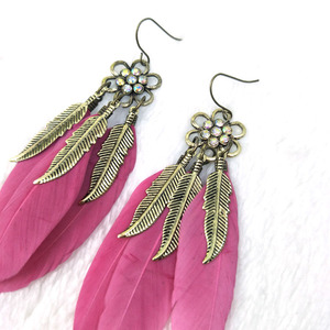 Envío <span class=keywords><strong>gratuito</strong></span> pendiente de moda flor largo de la hoja de cuentas de borla, pendientes para las mujeres chica regalo - Product Image 4