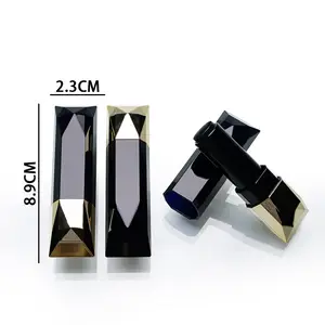 Luxury Plastic Black Cosmetic Packaging Box Lipstick Tube 12.1mm