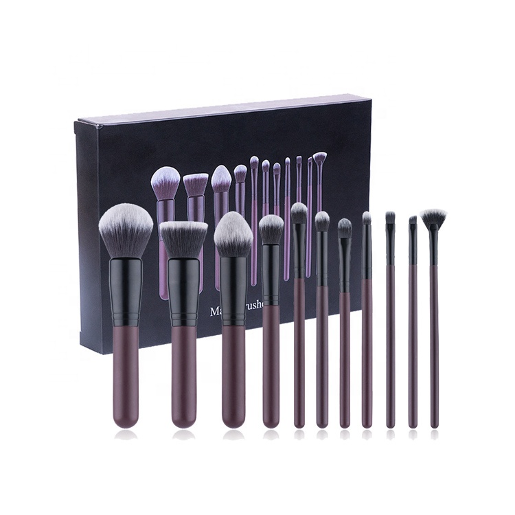 Оптовая продажа кистей для макияжа метка частного назначения 11 шт. уход за кожей лица/глаз мягкий плотный синтетические волосы деревянной ручкой набор кистей для макияжа