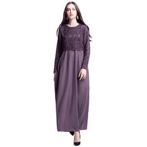 Modesto abito lungo musulmano con volant islamico turco plissettato <span class=keywords><strong>abaya</strong></span> per le donne vestito di pizzo caftano - Product Image 6