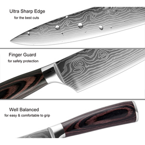 Couteaux de cuisine XITUO, 10 pièces, en acier inoxydable <span class=keywords><strong>japonais</strong></span> <span class=keywords><strong>Damas</strong></span> à motif laser, pour trancher, Santoku, Nakiri, Hachoir, Nouveauté, Offre Spéciale - Product Image 3