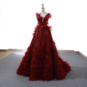feather ball gown