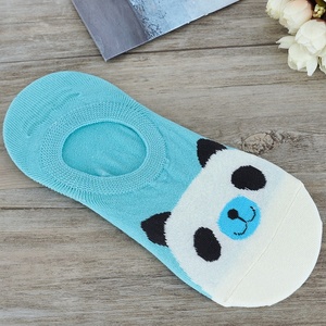 Barato Fino Dos Desenhos Animados de Animais Sapo Panda Gato Algodão Mulheres Low Cut Personalizado Antiderrapante Meias Invisíveis - Product Image 3
