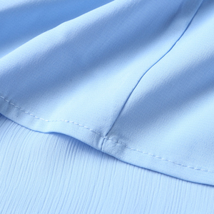<span class=keywords><strong>Le</strong></span> court bleu lâche machine broderie robe avec layered manches détail - Product Image 6