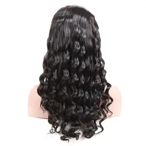100% Raw Virgin Remy Full Lace Wig Transparent Swiss Deep Wave Full Lace Wig Human Hair