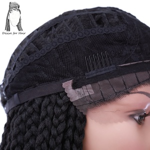 Parrucche Sintetiche Ignifughe di Alta Qualità, Nere, Viola, <span class=keywords><strong>Bionde</strong></span>, Lunghe 28 Pollici, con <span class=keywords><strong>Trecce</strong></span> Box Braids e Frontale in Pizzo - Product Image 5