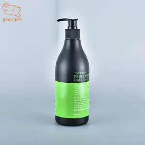 Customizable 300ml 500ml 800ml Colorful Round Black PE Plastic Cosmetics Lotion Shampoo Pump Bottle