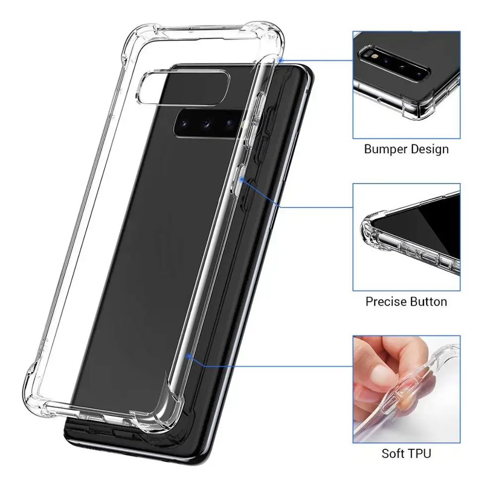 DIVI Clear Anti-Scratch Shock Absorption Cover TPU Transparent Soft Ultra Slim Cell Phone Case for Samsung S10 Case