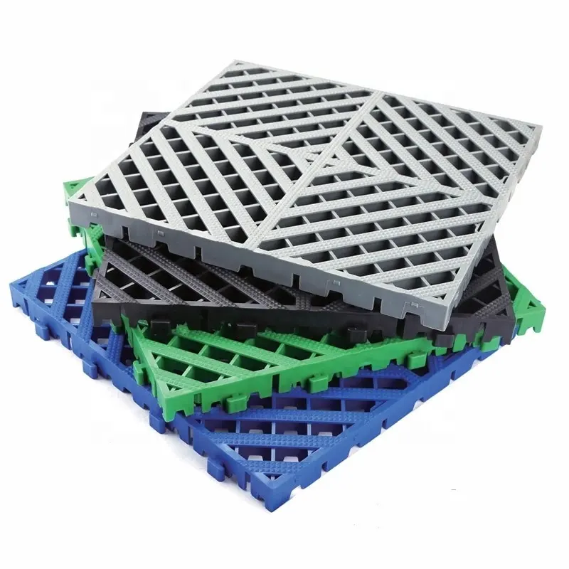 Grilles de lavage de voiture, en plastique PP robuste, 8 — 30mm d'épaisseur, verrouillage de garage, carrelage de sol pour garage mobile, magasin de lavage de carpe