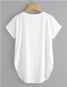 Thời trang Ladies'<span class=keywords><strong>t</strong></span> Áo sơ mi màu trắng tinh khiế<span class=keywords><strong>t</strong></span> cong HEM <span class=keywords><strong>t</strong></span> Áo sơ mi - Product Image 2