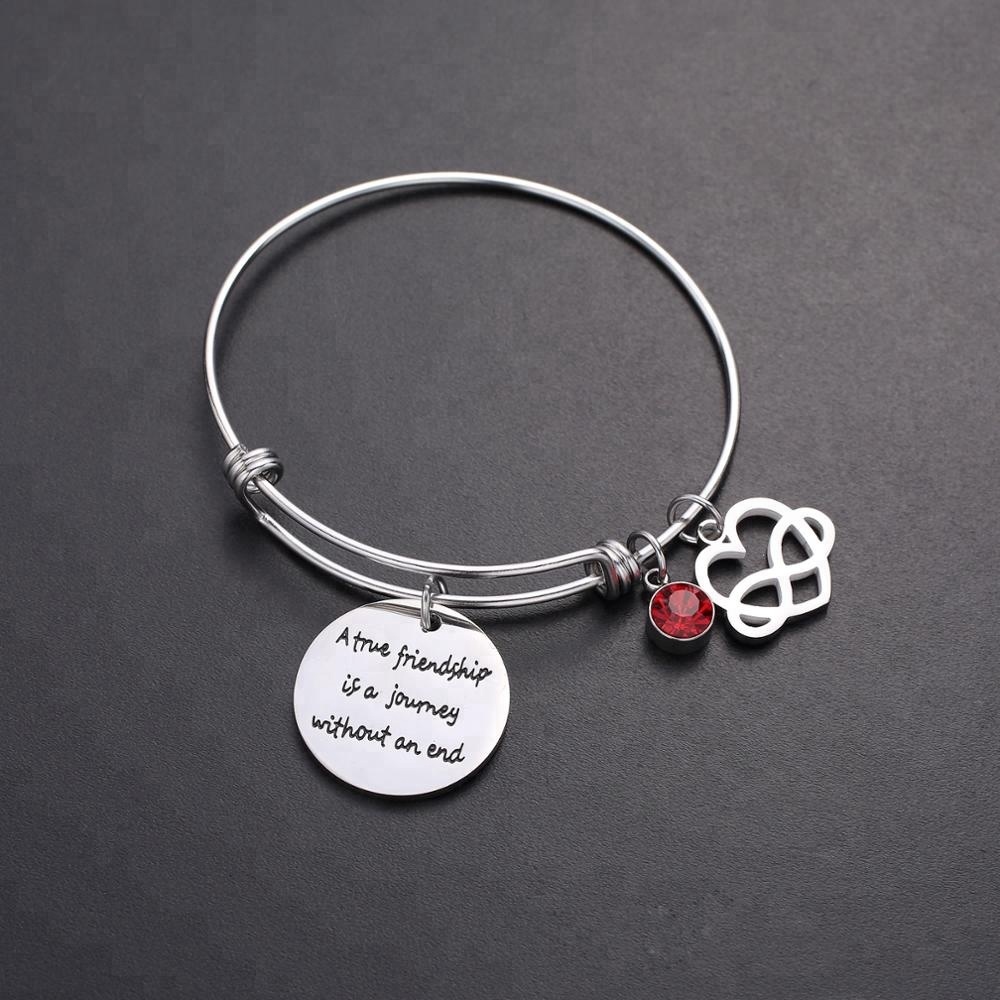 En gros En Acier Inoxydable Une Véritable Amitié Personnalisé Personnalisé Gravé Rond Charme Pendentif Bijoux Résultats 22mm