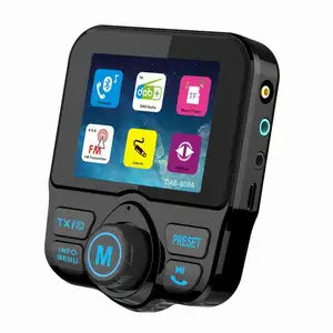 車のDABラジオアダプターFMトランスミッターの新製品、 [2.4 "カラフルな画面] BluetoothレシーバーハンズフリーカーキットMP3音楽再生