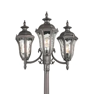 Garden Pole Light 3 Heads Decorative Outdoor Lighting Pole 3 Arm Garden Lamp Post Traditional Street Lighting