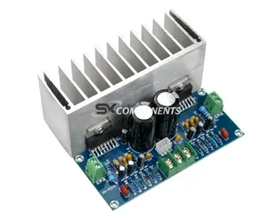 TDA7293 Papan Amplifier Audio 100W * 2, Papan Penguat Daya Stereo Digital dengan AC12-32V Ganda Heatsink