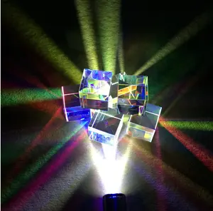 Vidro óptico transparente 18mm cubo prisma cruz dicromático x-cube