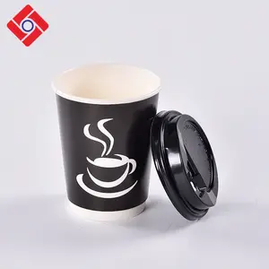 중국 도매 Black Coffee 종이 밀크쉐이크 에스프레소 To Go 컵 Custom With Cover
