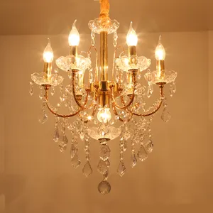 Lustre de cristal antigo, de alta qualidade, dourado, para casa, sala de estar, sala de jantar, quarto, iluminação, hotel