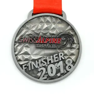 De Metal personalizado deportes 2018 acabado medallas para suizo alpina única