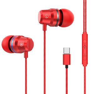 סוג C Wired זול מתכת בס נייד טלפון אוזניות עם מיקרופון - Product Image 1