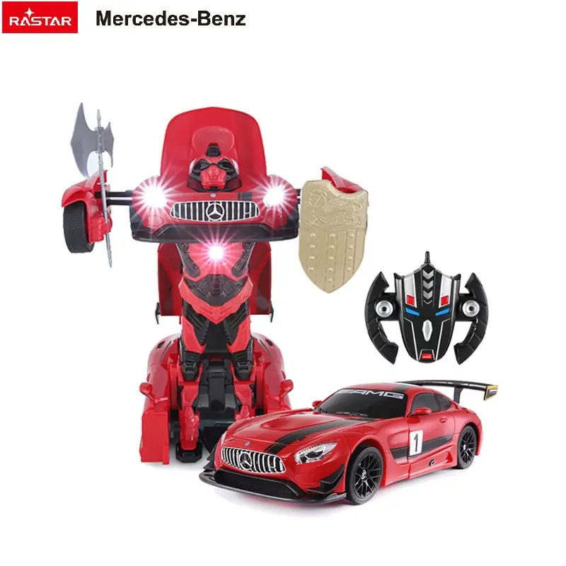 Mercedes Rastar Novelty Hobby Toys Kids Transform Robot Car for Christmas R/C 1:14 Mercedes-benzGT3 Transformable Robot Car ABS