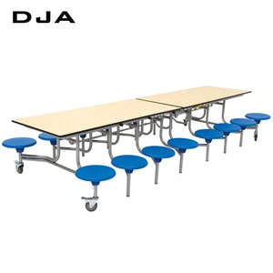 Okul kantin katlanır yemek masası toz kaplanmış Metal katlanır mobilya Modern su geçirmez cep 8 koltuk okul mobilyaları - Product Image 6