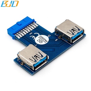 Dual 2 Port USB3.0 Adapter External Connector für Mainboard, 2 USB3.0 Typ A Buchse auf 20-pin (19-pin) Weibliche Header - Product Image 1