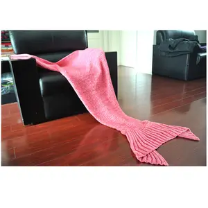 Designer Throws BLUE PHOENIX Mermaid Tail Fashion Knit 100% Acrylic Throw Blanket Women Winter Blanket Mermaid Franelas Muslin 120