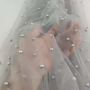Tissu en nylon, tulle, perles, 20 couleurs, offre spéciale, 2020