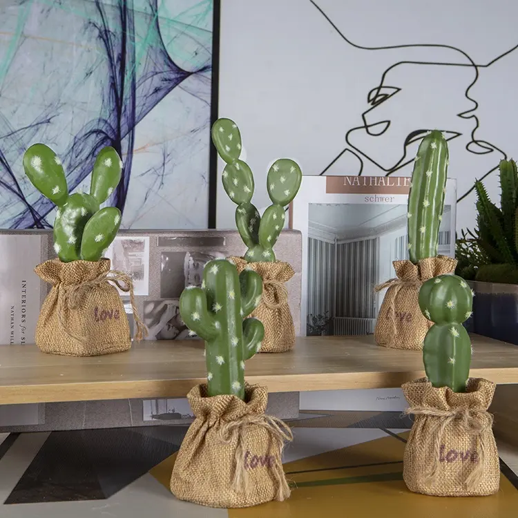 Realistische Mini-Bonsai-Pflanzen künstlicher Kaktus für Desktop-Dekoration