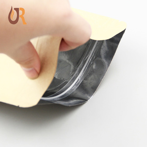 Impresión personalizado barato biodegradable papel de aluminio forrado de pie 150gsm azúcar té <span class=keywords><strong>sobre</strong></span> marrón bolsa de papel kraft paperbag - Product Image 6