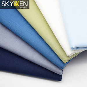 Skygen peigné slod couleur doux plaine teints 55% lin 45% coton tissu pour pour robe chemises - Product Image 1