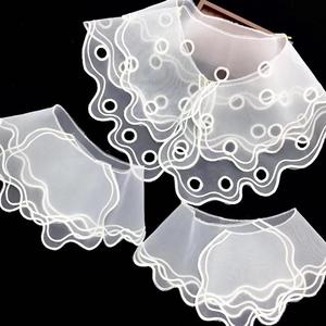Creux Organza Broderie Dames Dentelle Collier Ras Du Cou Amovible Patchs À Coudre Avec Effet 3D Accessoire De Mode Pour Dames - Product Image 1