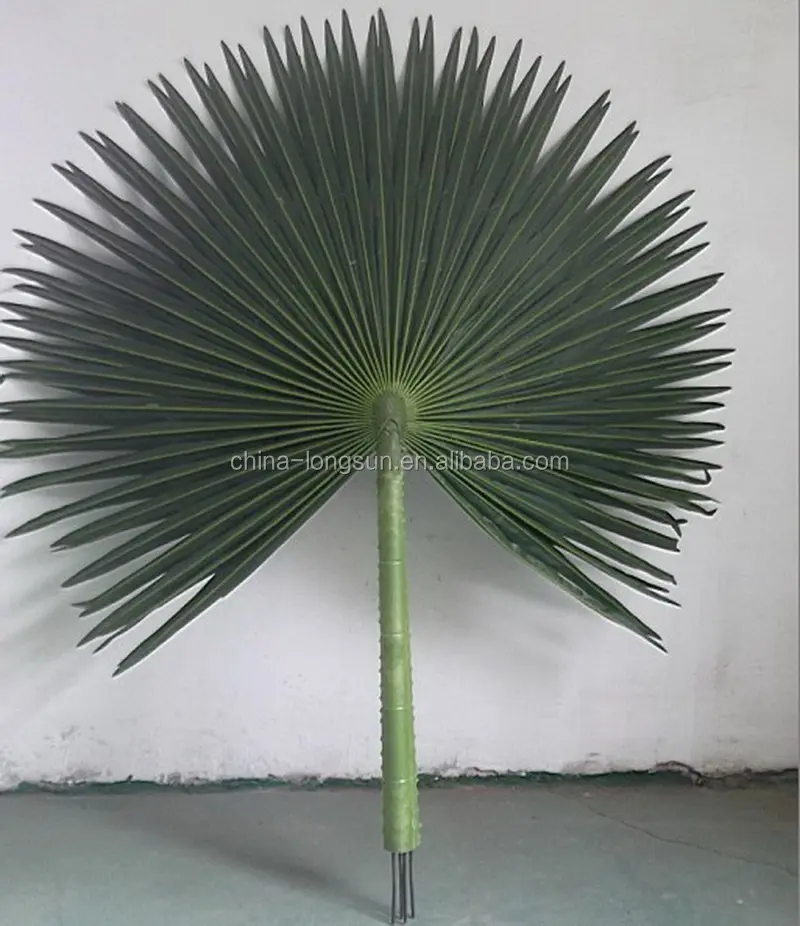 LS17030722 중국 높은 모방 도매 높은 품질의 새로운 스타일의 야외 사용 가짜 장식 인공 야자수 잎 제품