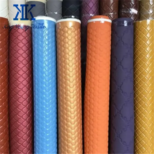 shiny surface PVC vinyl leather fabric for sofa / quilted upholstery fabric / leather sofa cloth