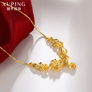 AN8051902 xuping मिश्र धातु फूल के आकार jwelleries हार + मढ़वाया 24k सोने तुर्की - Product Image 5