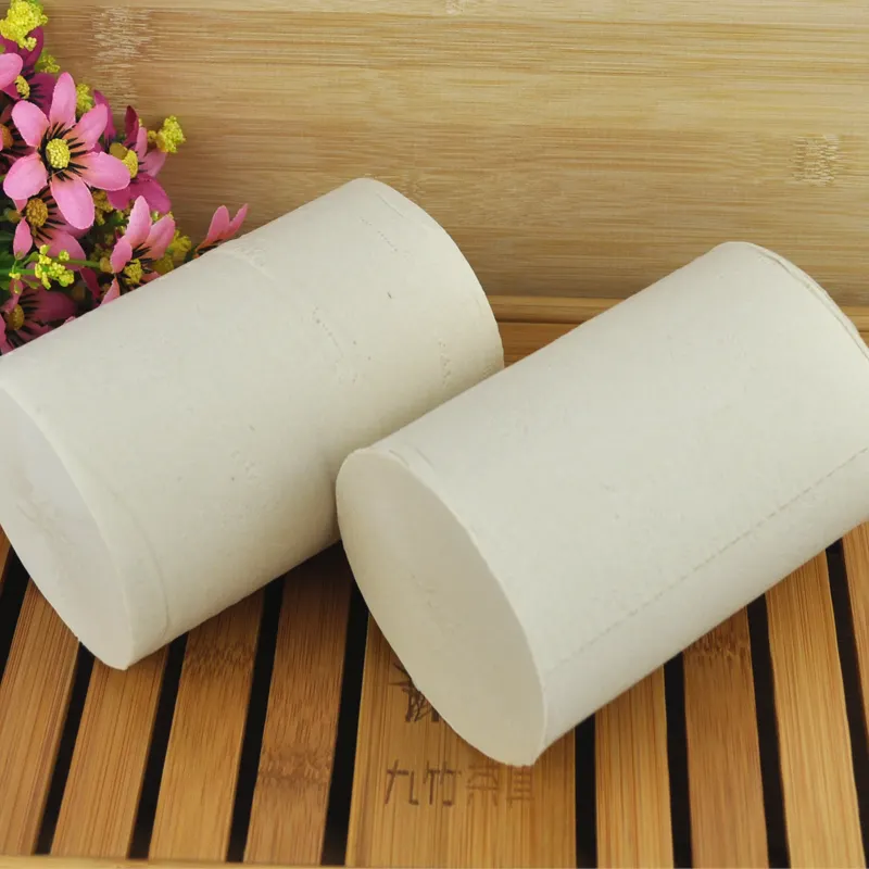 Papier-full-doos Qianyun bamboe pulp drie-layer servetten bamboevezel natuurlijke kleur papier-coated facial weefsels