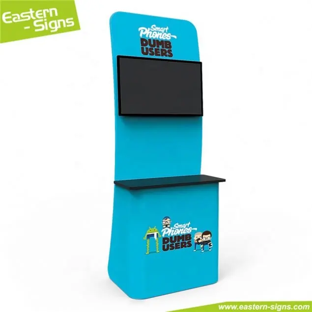 Novo estilo alumínio tensão tecido publicidade Tablet PC quiosque Stand leve vertical tv stand