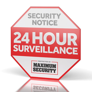 Alarme réfléchissante en gros de haute qualité <span class=keywords><strong>Avis</strong></span> de sécurité 24 Surveillance vidéo Panneau de cour extérieur avec poteau - Product Image 2