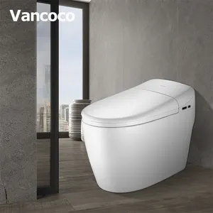 Vancoco VCC31 Bianco di Ceramica Doppio Scarico Wc di Un Pezzo Toletta