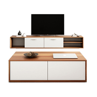 Ensemble Table basse et écran LCD, meubles de salon modernes, Table basse pour thé en bois, meuble TV, 5 pièces