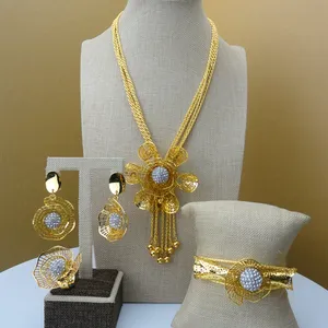2019 African Jewelry Sets Women Dubai 24K Gold Plated Jewelry Sets FHK5556