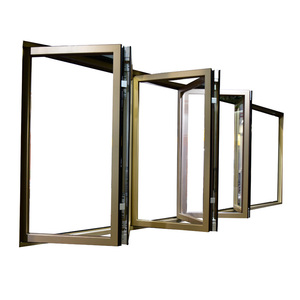 <span class=keywords><strong>1</strong></span> pezzo cassa di legno scatola finestra Bi piega vetro lega di alluminio vetroresina balcone moderno pieghevole verticale verniciato a polvere ISO9001 - Product Image 1