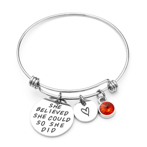 Loftily <span class=keywords><strong>ella</strong></span> creía que podía por que lo 12 meses piedras positiva inspiración cumpleaños Regalos pulseras del encanto - Product Image 3