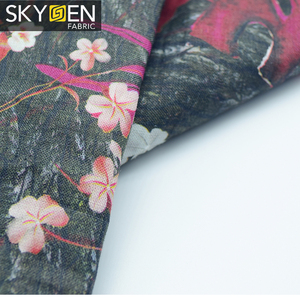 Skygen gros plaine armure légumes souple imprimé 100% ramie pur fantaisie floral femmes robe <span class=keywords><strong>tissu</strong></span> - Product Image 5